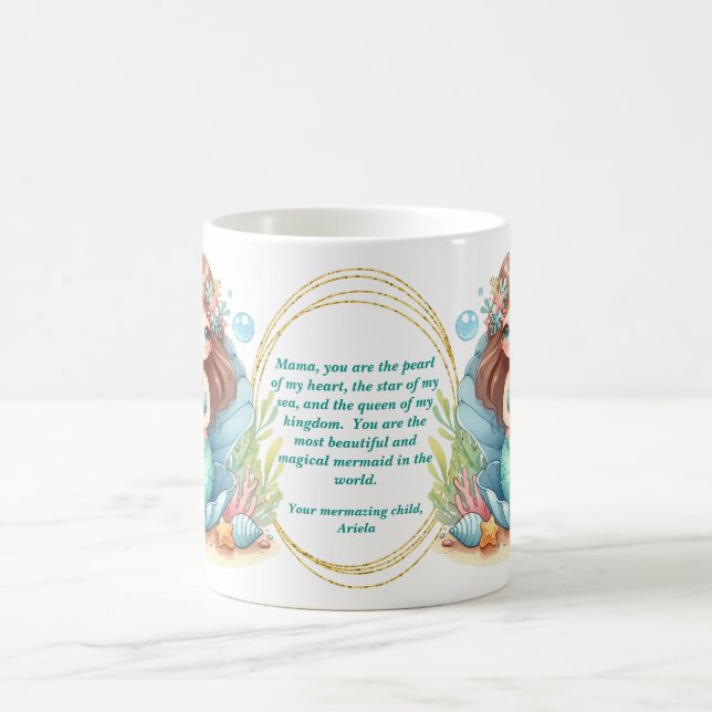 Mermaid Mother-Geschenk-Tasse mit schöner Nachrich Kaffeetasse (Mittel)