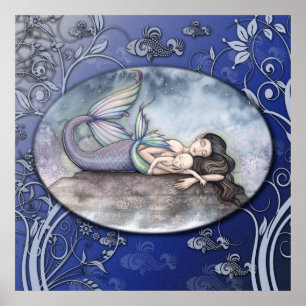 Mermaid Mother und Baby Poster