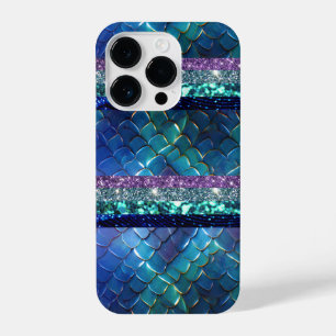 Mermaid Motif Glitzer Personalisierte Gestaltung iPhone 14 Pro Hülle