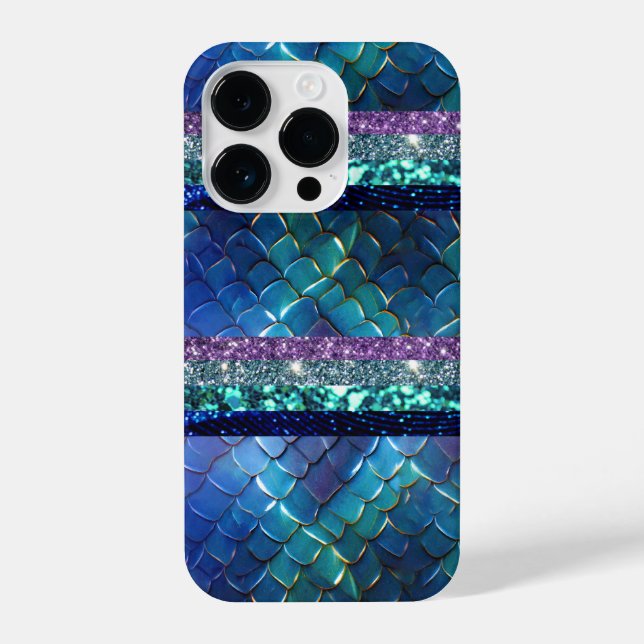 Mermaid Motif Glitzer Personalisierte Gestaltung iPhone Hülle (Rückseite)