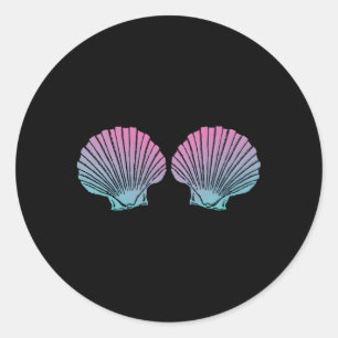 Mermaid Muschel Seashell Py Runder Aufkleber
