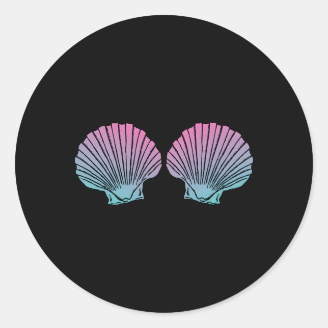 Mermaid Muschel Seashell Py Runder Aufkleber (Vorderseite)