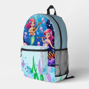Mermaid Music Party - Niedliches Unterwasser Kinde Bedruckter Rucksack
