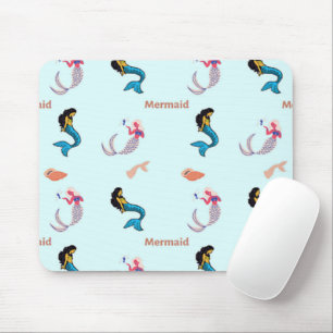 Mermaid-Muster in blau Mousepad