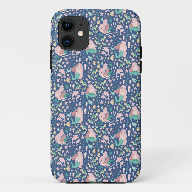 Mermaid Mutter Tochter Bonding Ocean Dark Version Case-Mate iPhone Hülle (Rückseite)