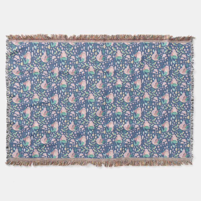 Mermaid Mutter Tochter Bonding Ocean Dark Version Decke (Vorderseite)