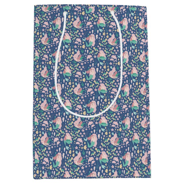 Mermaid Mutter Tochter Bonding Ocean Dark Version Mittlere Geschenktüte (Vorderseite)