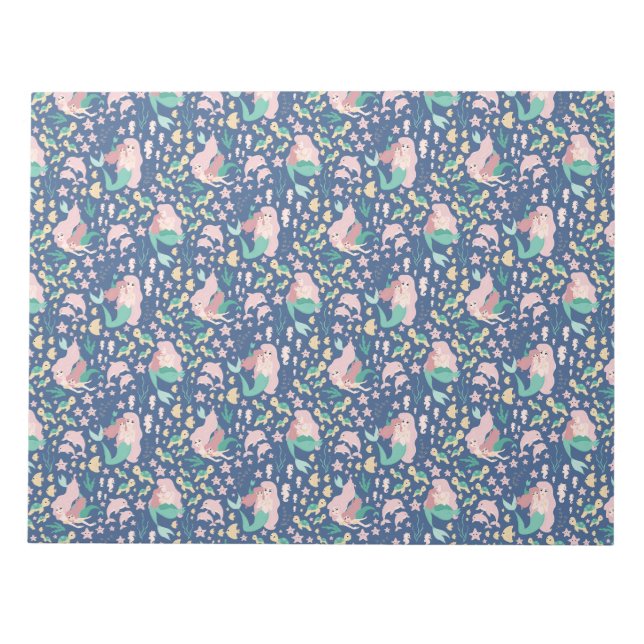 Mermaid Mutter Tochter Bonding Ocean Dark Version Notizblock (Vorderseite)