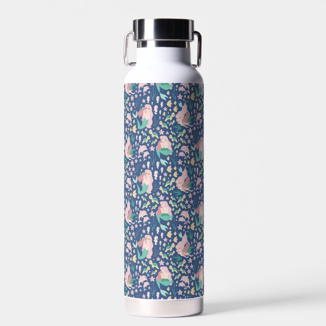 Mermaid Mutter Tochter Bonding Ocean Dark Version Trinkflasche (Vorne)