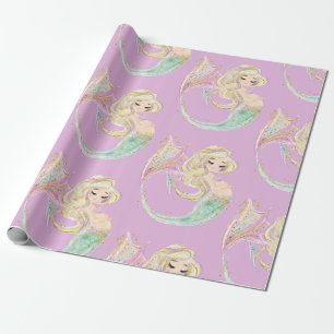 Mermaid Mutter zu sein rosa Wrapping Paper Geschenkpapier