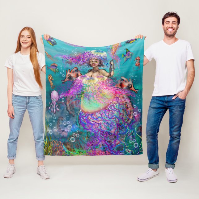 Mermaid n Jellyfish Fleece Blanket (Beispiel)