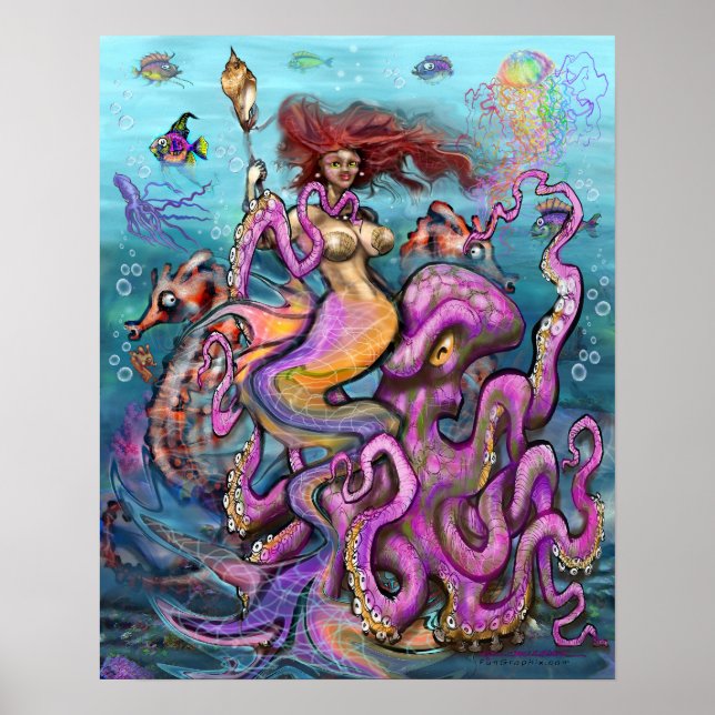 Mermaid n Octopus Poster (Vorne)