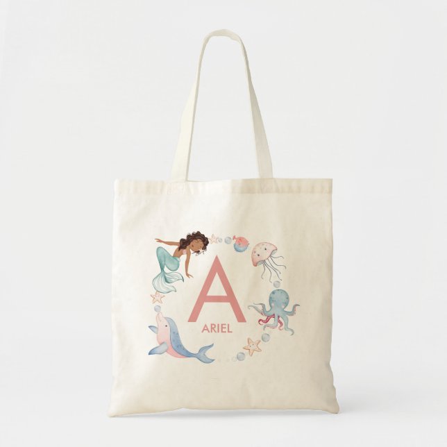 Mermaid Name Tote Bag Tragetasche (Vorne)