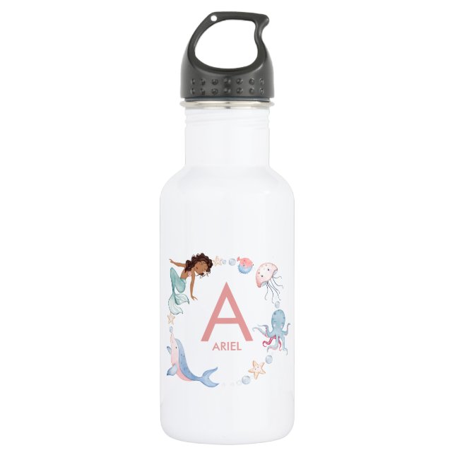 Mermaid Name Wasser Flasche Edelstahlflasche (Vorderseite)