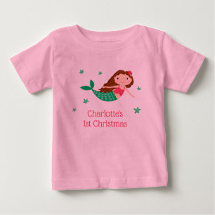 Mermaid Niedlich 1. Weihnachten Baby T-shirt