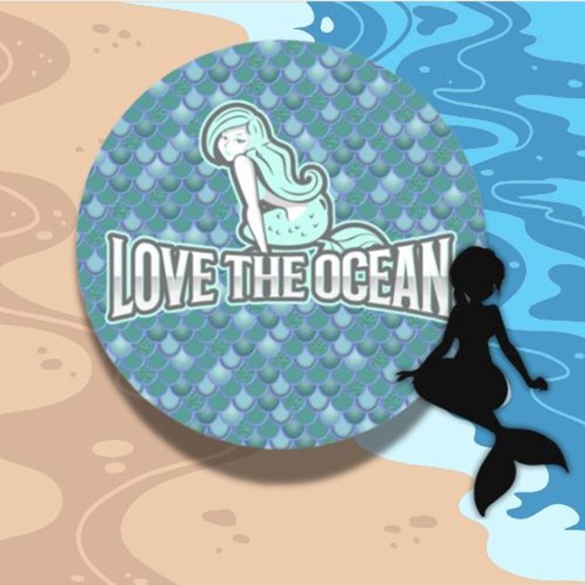 Mermaid Niedlich Blue Classic Round Aufkleber (how about adding some adorable ocean-themed stickers? They’re perfect as party favors or decorations)