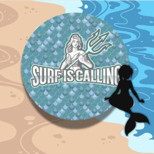 Mermaid Niedlich Blue Classic Round Aufkleber