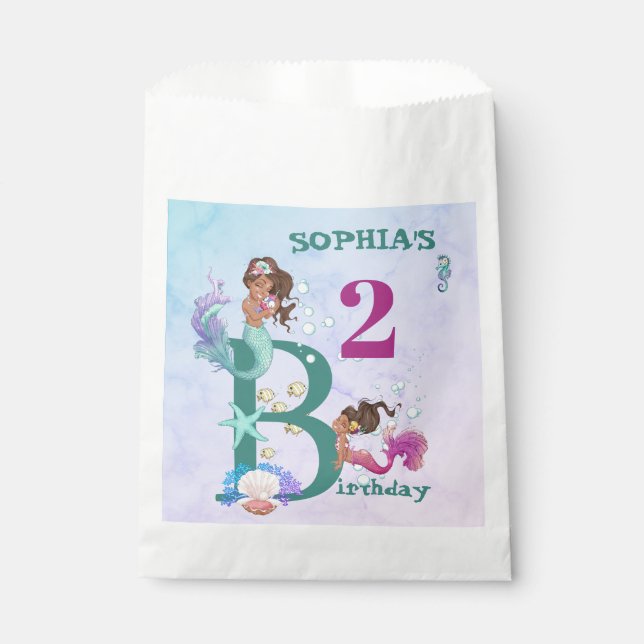 Mermaid Niedlich Blue Personal Pink Gefälligetasch Geschenktütchen (Vorderseite)