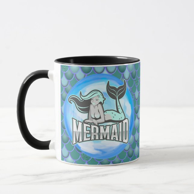 Mermaid Niedlich BLUE Tasse (Links)