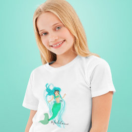 Mermaid Niedlich Green Girly T - Shirt