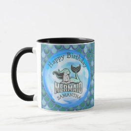 Mermaid Niedlich Happy BIRTHDAY BLAUE Tasse
