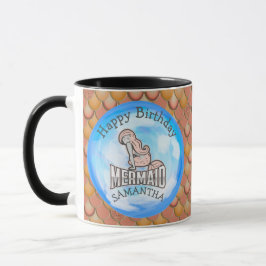 Mermaid Niedlich Happy BIRTHDAY PINK Tasse