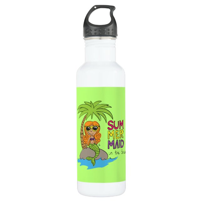 Mermaid Niedlich Kids Edelstahlflasche (Vorderseite)