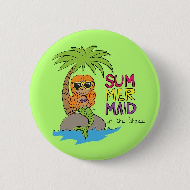 Mermaid Niedlich Kids Girls Button (Vorderseite)
