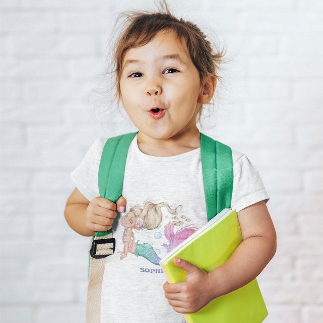 Mermaid Niedlich Pink Seepferd Star Fisch Baby T-shirt (Von Creator hochgeladen)