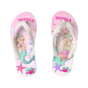 Mermaid Niedlich Pink Starfish Personal Kinderbadesandalen