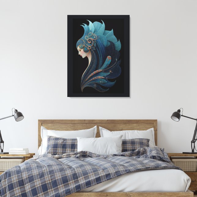 MERMAID NOIR #2 LEINWANDDRUCK (Insitu (Schlafzimmer))