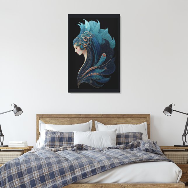 MERMAID NOIR #2 LEINWANDDRUCK (Insitu (Schlafzimmer))