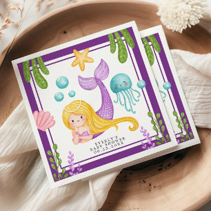 Mermaid Ocean Baby Dusche Napkins Serviette