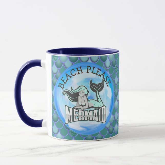 Mermaid Ocean Blue Tasse (Links)