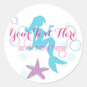 Mermaid Ocean Nautical Party Danke Stickers