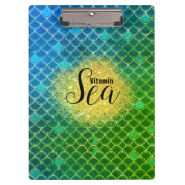 Mermaid oder Dragon Scales Vitamin Sea Aqua Ombre Klemmbrett