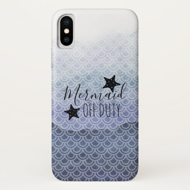 Mermaid Off Duty Blue Watercolor Phone Case (Rückseite)