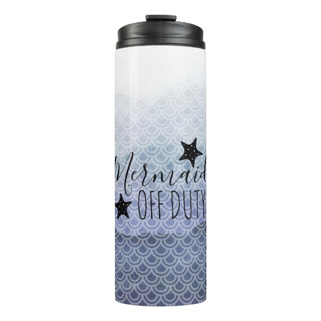 Mermaid Off Duty Blue Watercolor Tumbler Thermosbecher (Vorderseite)