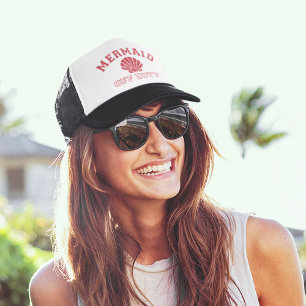 Mermaid Off Duty Distressed Vintag Truckerkappe