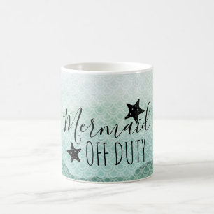 Mermaid Off Duty Green Watercolor Coffee Tasse