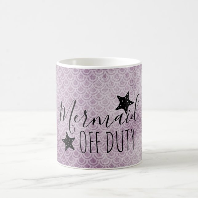 Mermaid Off Duty Lila Watercolor Kaffee Tasse (Mittel)