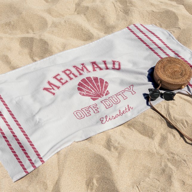 Mermaid Off Duty Personalisiert Strandtuch (Von Creator hochgeladen)