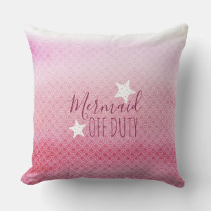Mermaid Off Duty Pink Watercolor Kissen