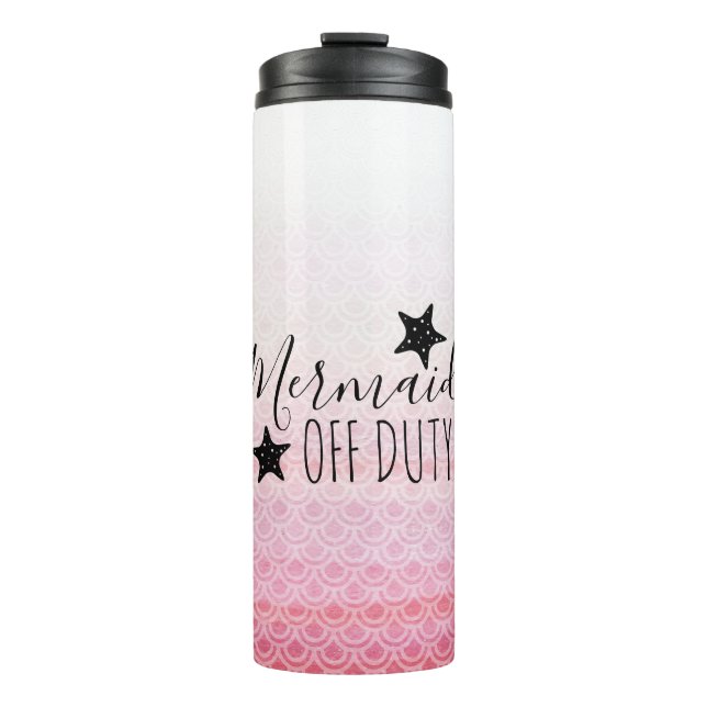 Mermaid Off Duty Pink Watercolor Tumbler Thermosbecher (Vorderseite)