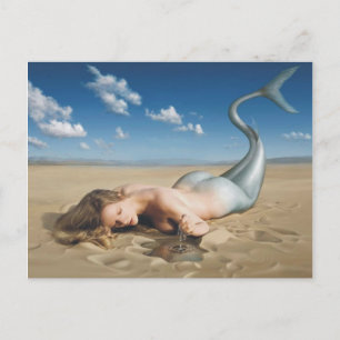 Mermaid On Beach Postcard Postkarte