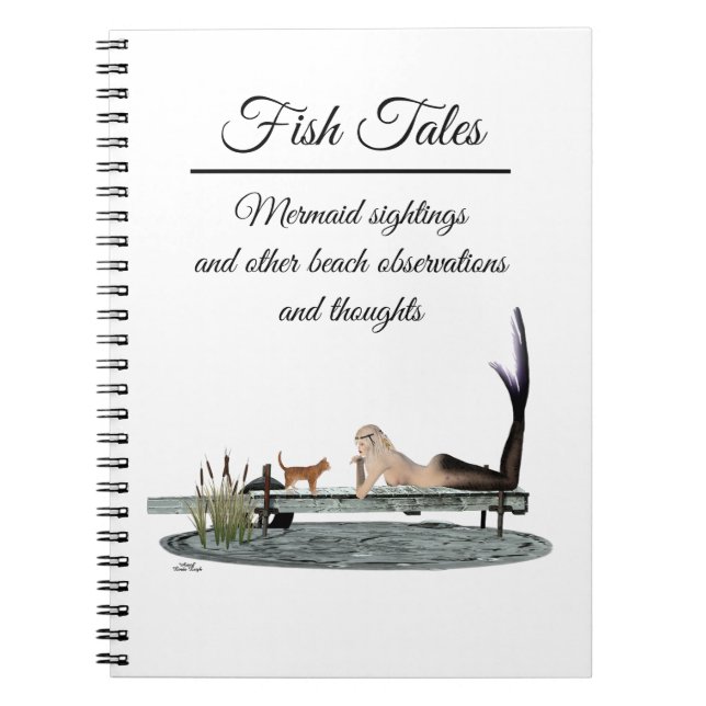 Mermaid On Boat Dock Spiral Notebook Notizblock (Vorderseite)