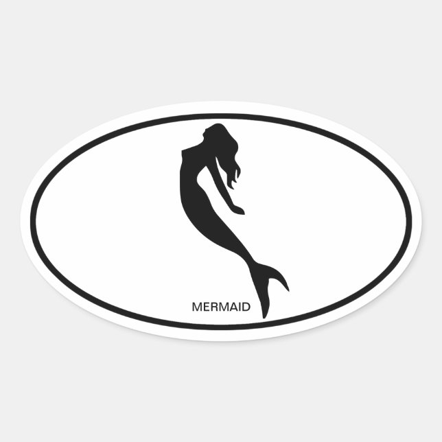 Mermaid Oval Sticker (Vorderseite)