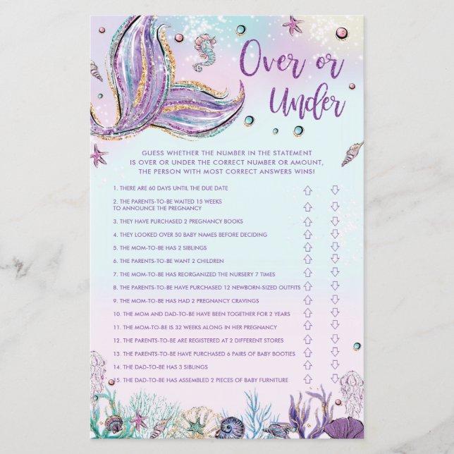 Mermaid Over oder Under Game Baby Shooting Activit (Vorderseite)