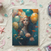 Mermaid Painting Birthday Balloons