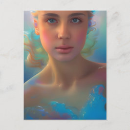 Mermaid Painting Postcard Postkarte